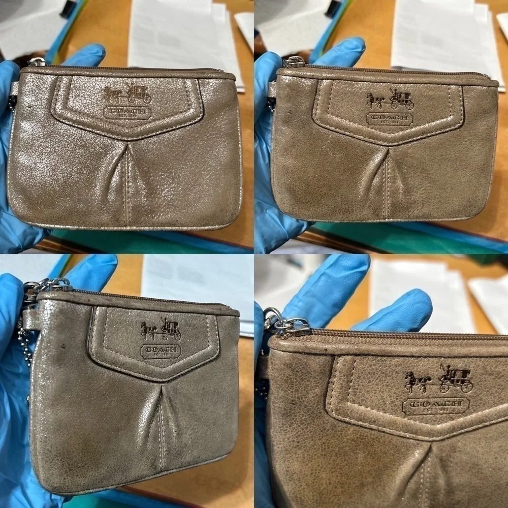 Coach Madison Pleated Gold Wristlet - “Marie”